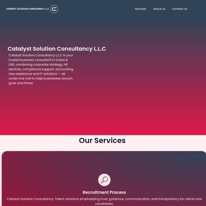 Screenshot of the Catalyst Dubai website