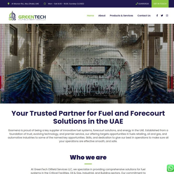 Screenshot of the GOS (Gosmena) website
