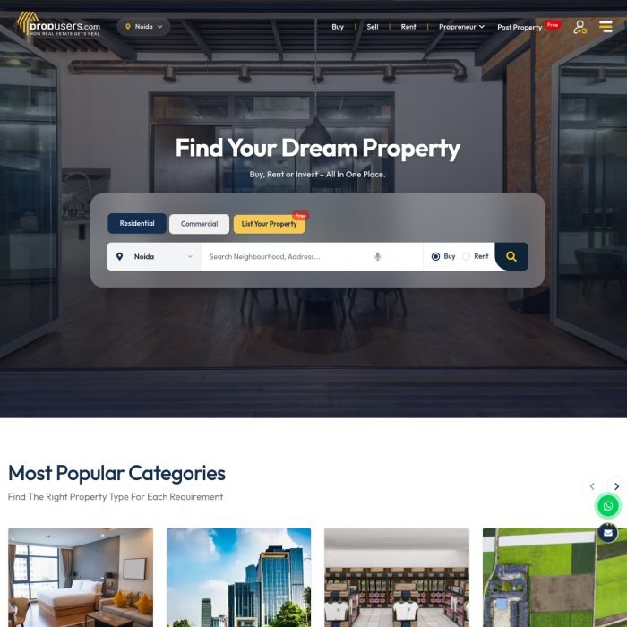 Screenshot of the PropUsers website